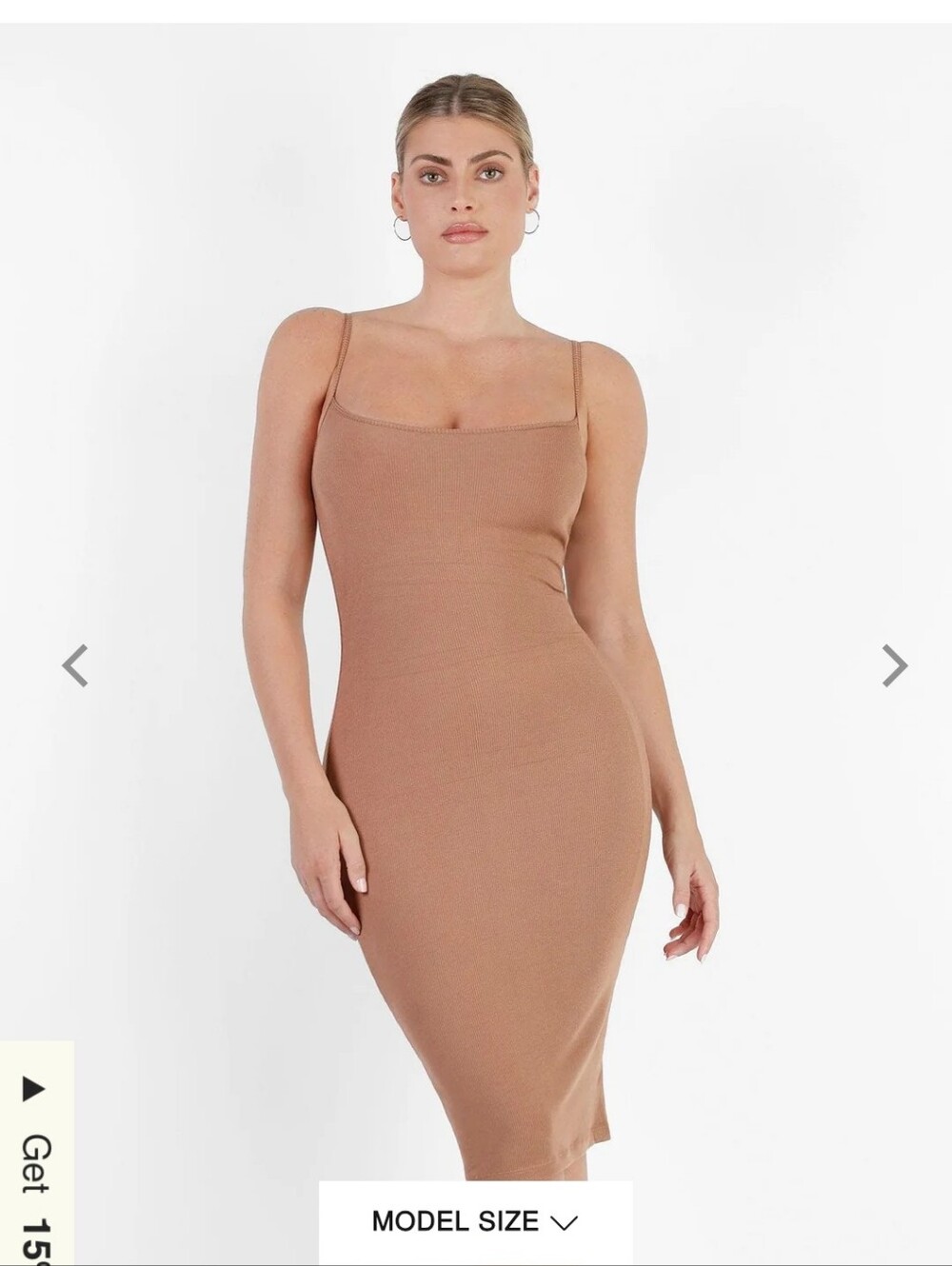Popilush Shapewear Solid Modal Slimming Midi Slip Dress